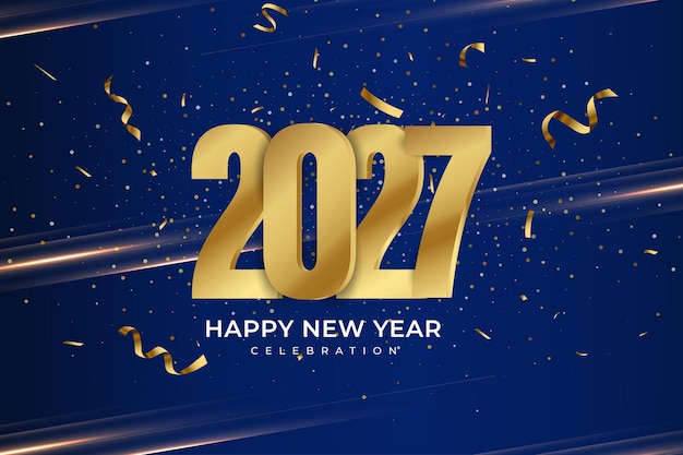 Bonne année 2027 fond de célébration avec fond de luxe doré