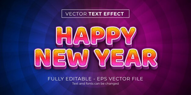 Vecteur bonne année 3d effet de texte modifiable