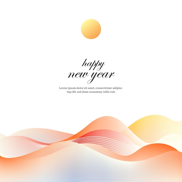 Vecteur bonne année carte de vœux avec fond ondulé abstrait tradition coréenne