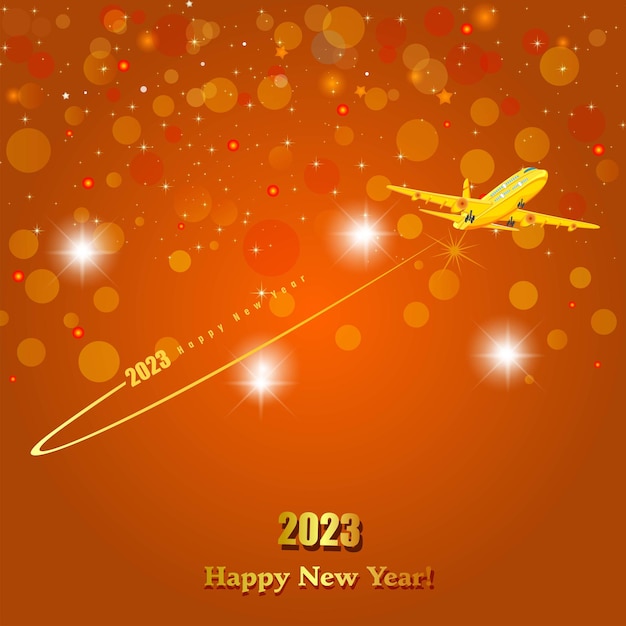 Bonne Année Célébration 2023 Avec Typographie Lettrage Texte Et Numéro D'illustration Vectorielle