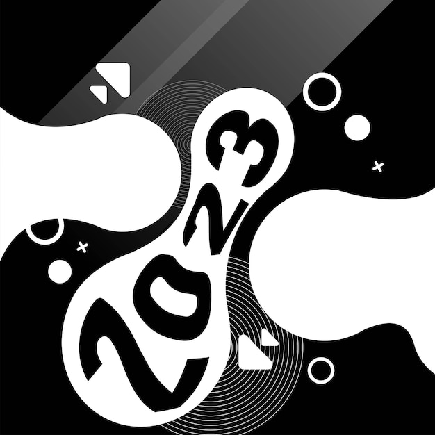 Bonne année célébration 2023 avec typographie lettrage texte et numéro d'illustration vectorielle