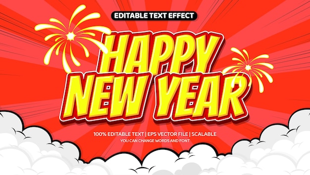 bonne année effet de style de texte comique