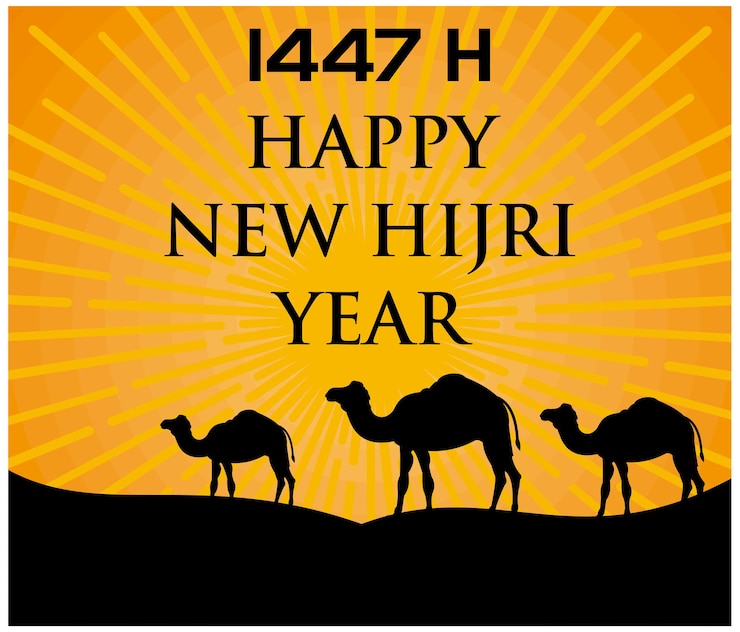 Vecteur bonne année hijri 1447 bonne année islamique vectorielle plate illustration moderne