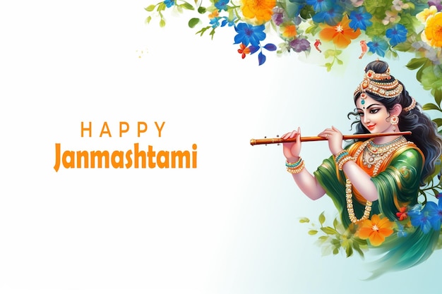 Vecteur bonne année à janmashtami