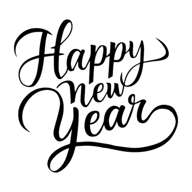 Bonne année lettres affiche bannière concept vectoriel fond blanc