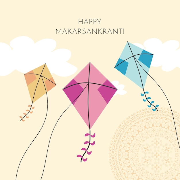 Vecteur bonne année à makarsankranti vector post sur les réseaux sociaux