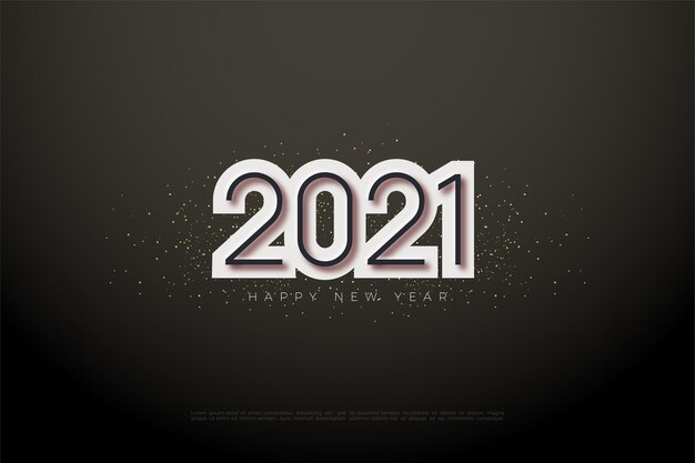Bonne année avec numéro mis en évidence