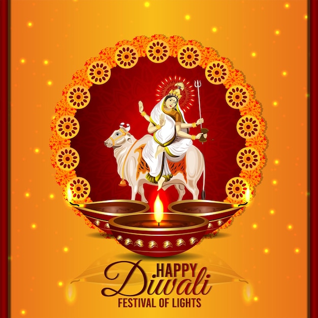 Bonne bannière de célébration de diwali diwali la fête de la lumière