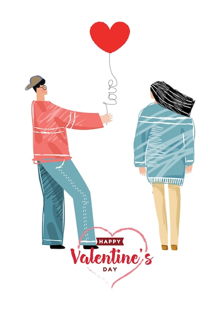 Vecteur bonne carte de la saint-valentin