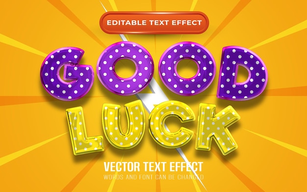 Bonne chance effet de texte modifiable