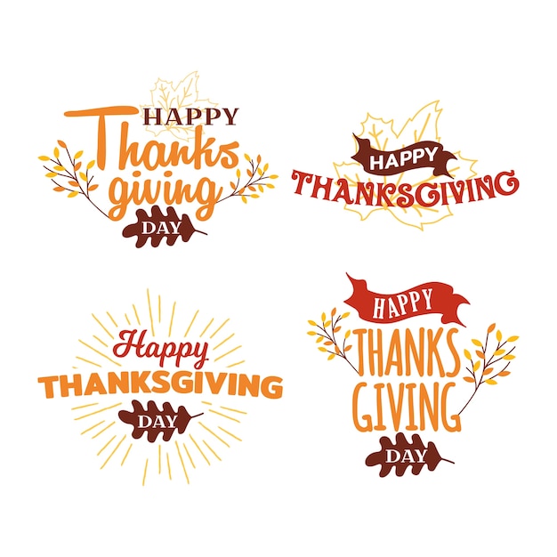 Bonne Collection D'événements De Badge De Thanksgiving