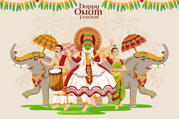 Vecteur bonne conception du festival d'onam