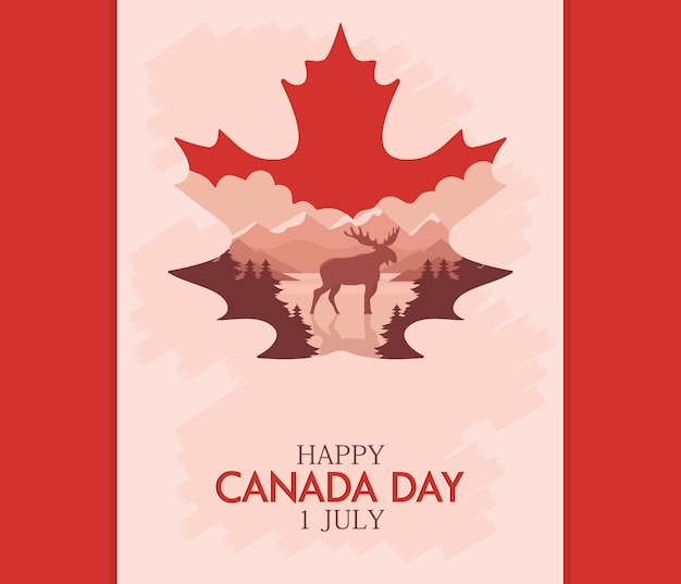 Vecteur bonne fête du canada 1er juillet