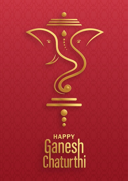 Bonne Fête De Ganesh Chaturthi Avec L'illustration Du Seigneur D'or Ganesha