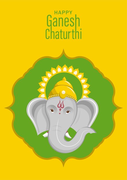 Bonne Fête De Ganesh Chaturthi Avec L'illustration Du Seigneur D'or Ganesha