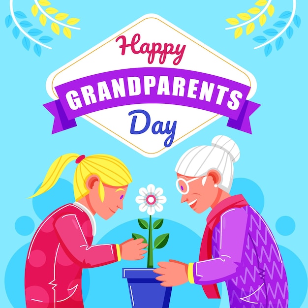 Bonne Fête Des Grands-parents Grand-mère Et Petite-fille Parfait Pour Les événements