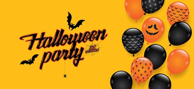 Bonne Fête De Halloween Ou Des Ballons Et Des Chauves-souris