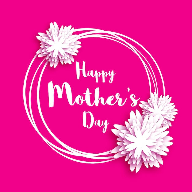 Vecteur bonne fête des mères. carte de voeux floral rose.