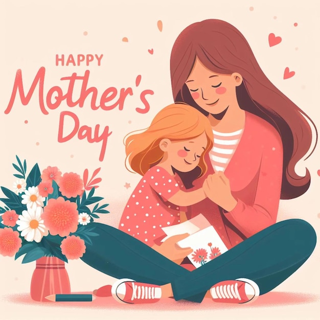 Bonne fête des mères pour une mère et son enfant