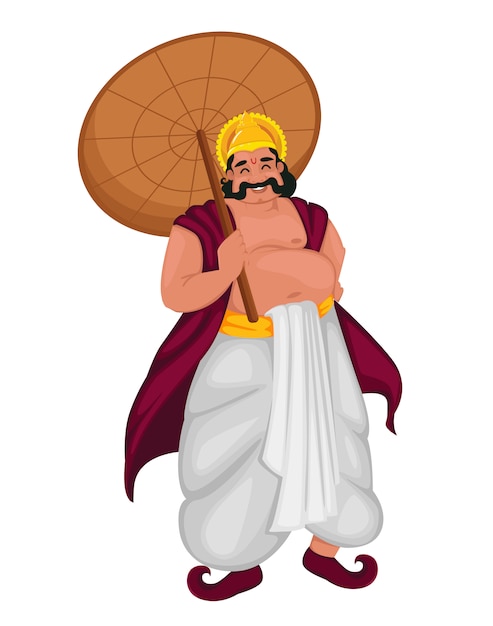 Bonne Fête D'onam Au Kerala. Roi Mahabali