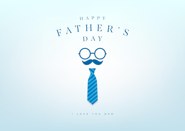 Bonne Fête Des Pères Avec Bannière Cravate Bleue Et Carte-cadeau. Illustration Vectorielle.