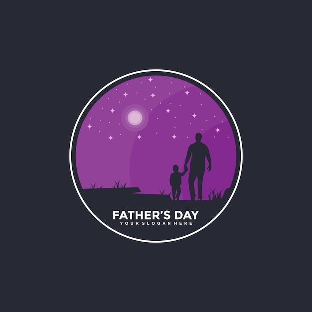 Bonne Fête Des Pères Logo Design Modèle Illustration Vecteur