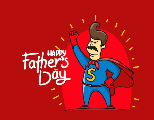 Bonne Fête Des Pères Avec Le Super Héros Papa