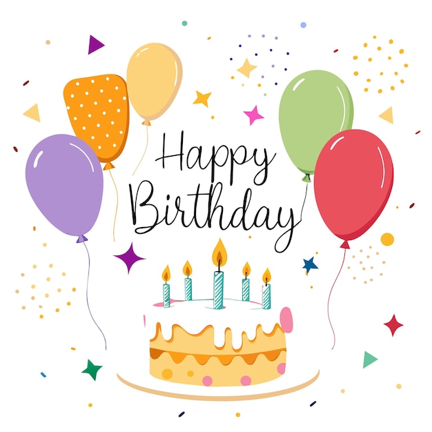 Bonne journée d'anniversaire illustration vectorielle de carte