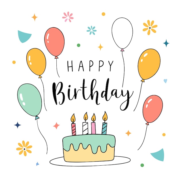 Bonne journée d'anniversaire illustration vectorielle de carte