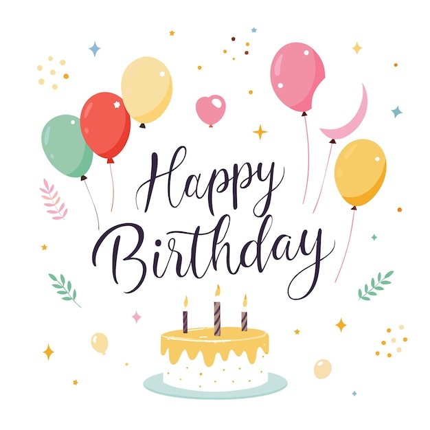 Bonne journée d'anniversaire illustration vectorielle de carte