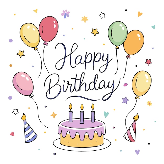 Bonne journée d'anniversaire illustration vectorielle de carte