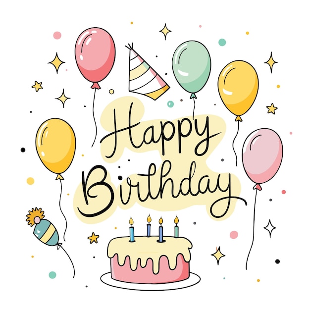 Bonne journée d'anniversaire illustration vectorielle de carte