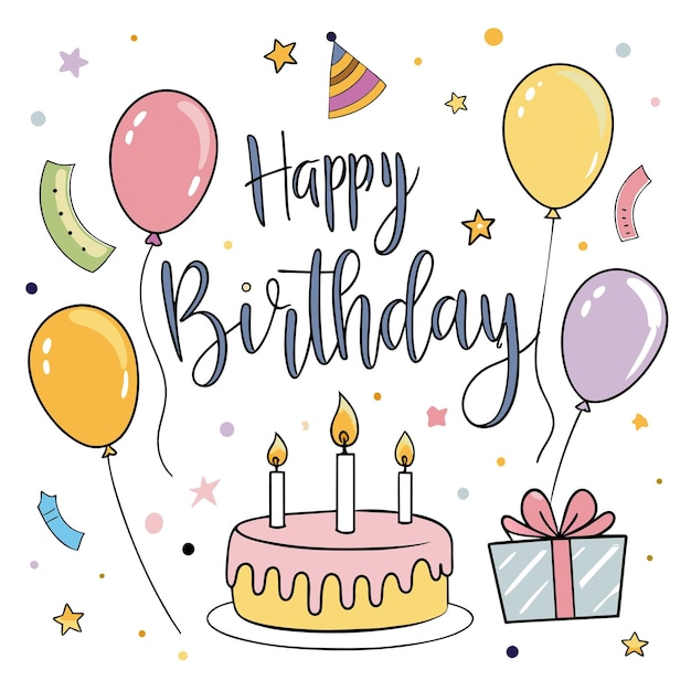 Bonne journée d'anniversaire illustration vectorielle de carte