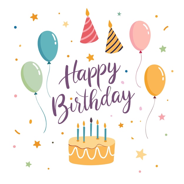 Bonne journée d'anniversaire illustration vectorielle de carte