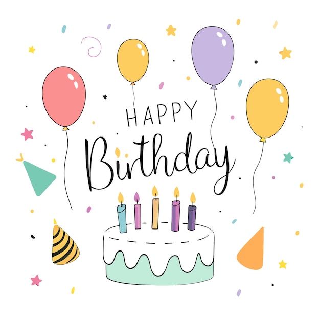 Bonne journée d'anniversaire illustration vectorielle de carte