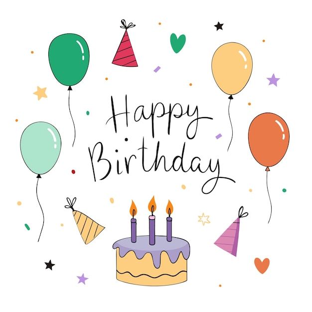 Bonne journée d'anniversaire illustration vectorielle de carte