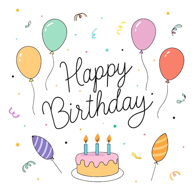 Bonne journée d'anniversaire illustration vectorielle de carte