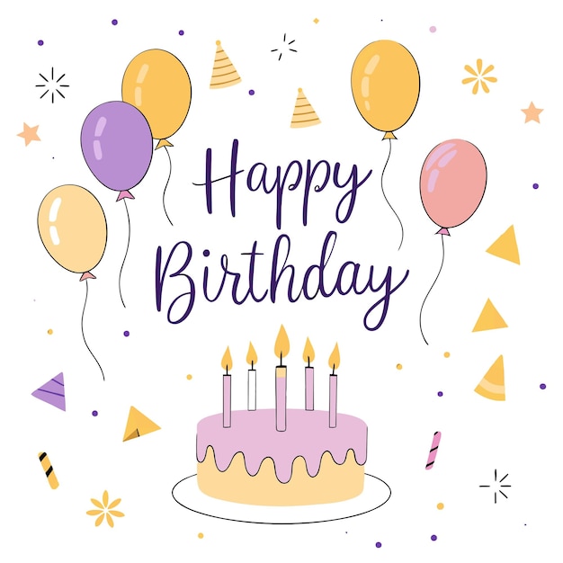 Bonne journée d'anniversaire illustration vectorielle de carte