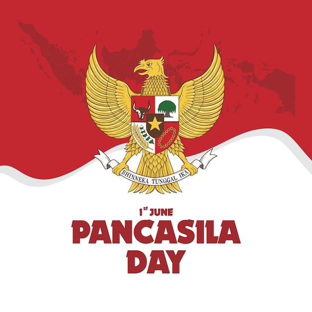 Vecteur bonne journée du pancasila rouge.