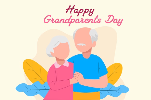Bonne journée des grands-parents concept illustration vectorielle plate colorée isolée