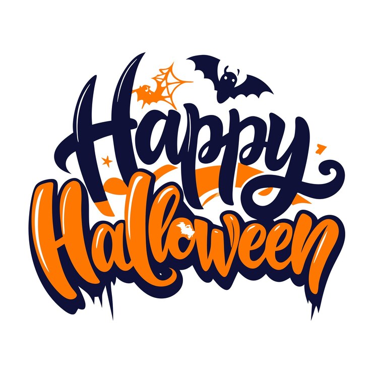 Vecteur bonne journée d'halloween lettrage cartes de vœux affiches bannières flyers et invitations bonjour d'halloween texte arrière-plan de vacances