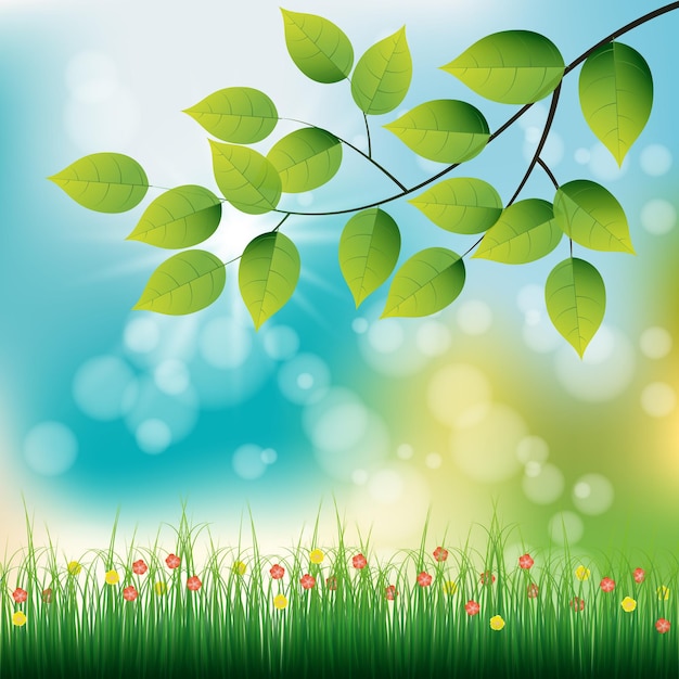 Bonne journée de printemps Illustration vectorielle de fond de printemps frais