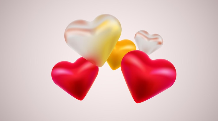 Vecteur bonne journée de la saint-valentin à l'arrière-plan avec des coeurs volants, des ballons, une illustration vectorielle