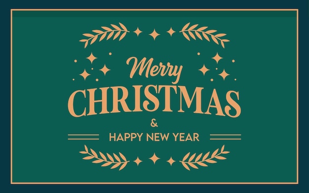Bonne Noël et bonne année avec un thème vintage et un fond vert