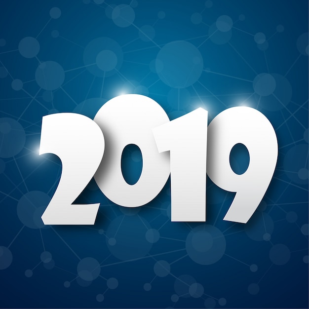Bonne nouvelle année 2019. Carte de voeux.