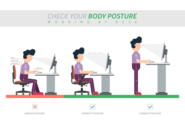 Bonne Posture Assise Au Bureau