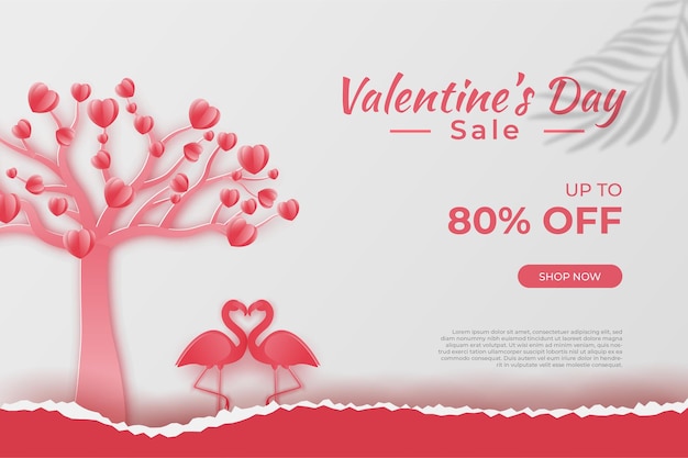 Bonne Promotion De Vente De Bannières De La Saint-valentin Et Remise, Style Art Papier Découpé.