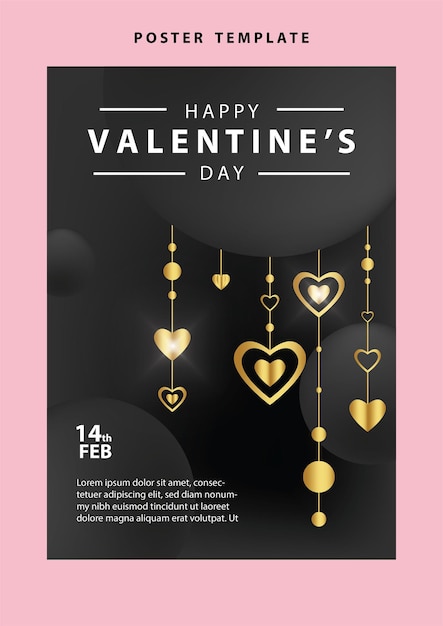 Bonne Saint Valentin Médias Sociaux Affiche Bannière Flyer Modèle événement Abstrait Mise En Page Illustration