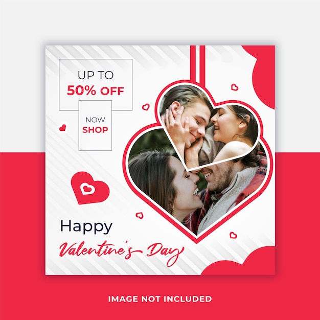 Bonne Saint Valentin Publication Sur Les Réseaux Sociaux Pour La Bannière Promotionnelle Du Couple De La Saint Valentin