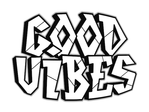 Bonnes Vibrations Mot Lettres De Style Graffiti